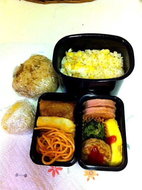 Snapdishの料理写真:旦那君お弁当 手抜き編|masamiさん