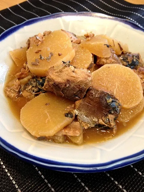 大根とサバ缶の煮物|かなひなママさん