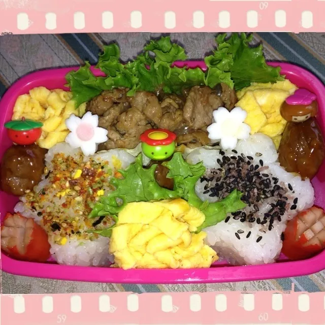 娘の焼肉弁当🍱|はらぺこスヌーピーさん