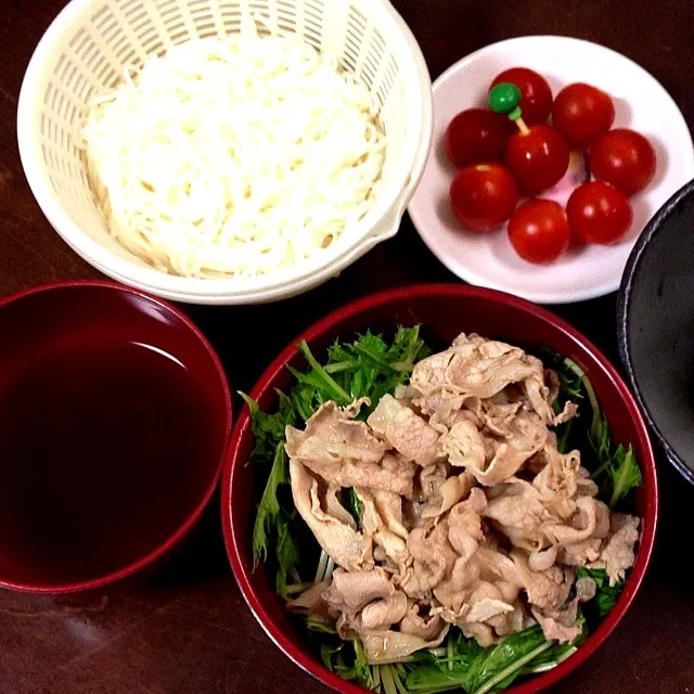 豚しゃぶ＆そうめん|かおりんさん