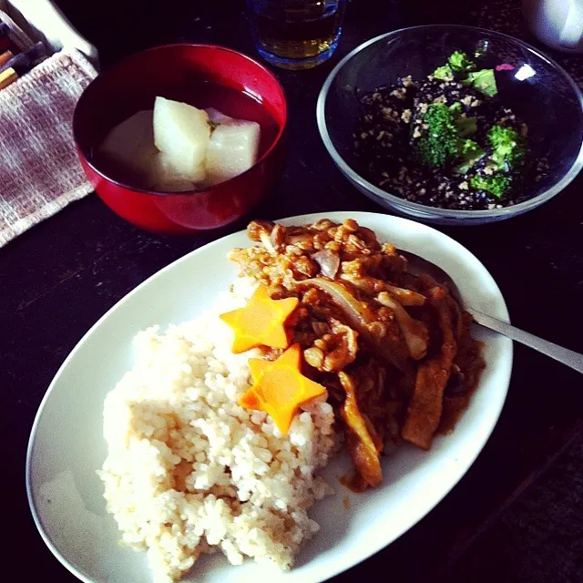 Snapdishの料理写真:ハッピーご飯の会 いた麩とレンズ豆のハヤシライス|yoccoさん