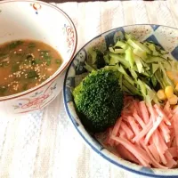 サラダそうめん-胡麻ドレ風-|ちほさん