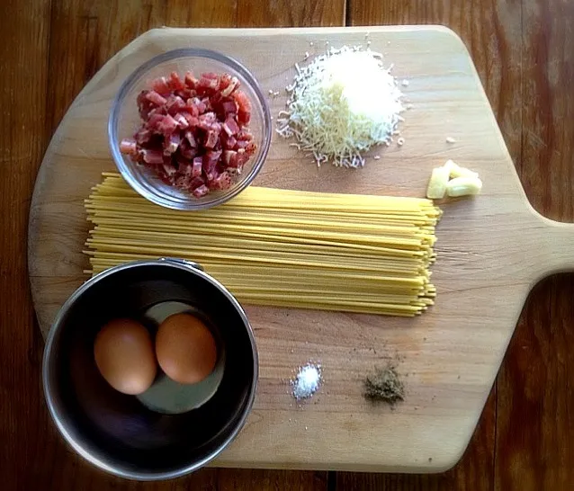 Spahgetti carbonara: before...|Chrisさん