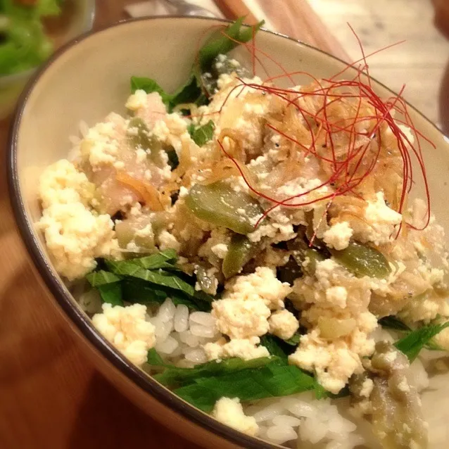 くずし豆腐と搾菜丼|＊さくら＊さん