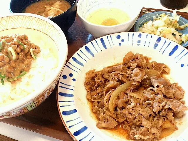 牛皿定食＋納豆|ツツカメさん