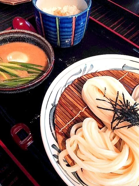 ネギと温玉のつけうどん|ichikawaさん