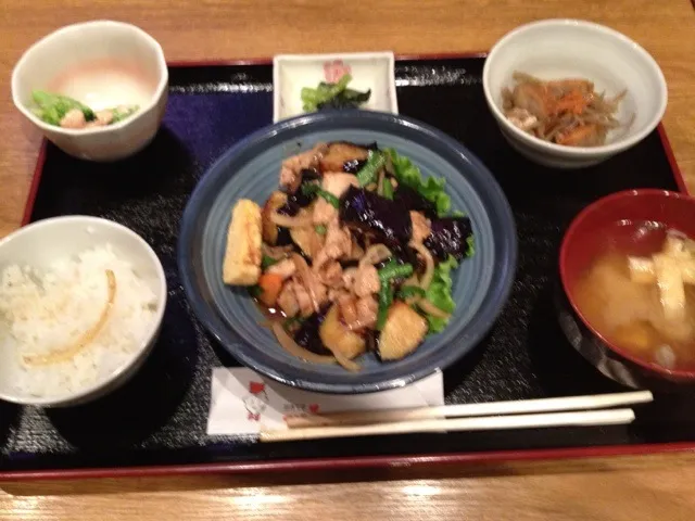 外食 茄子味噌いため|ジローさん