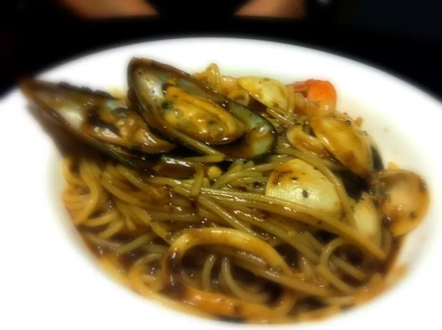 black pepper seafood spaghetti!|ybtizan mackno-datuさん