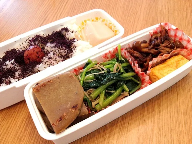 黒はんぺんとほうれん草のバター炒め弁当|斉藤裕政さん