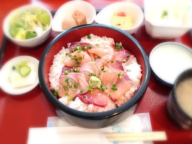 目鯛とぶりの漬け丼|しろくまさん