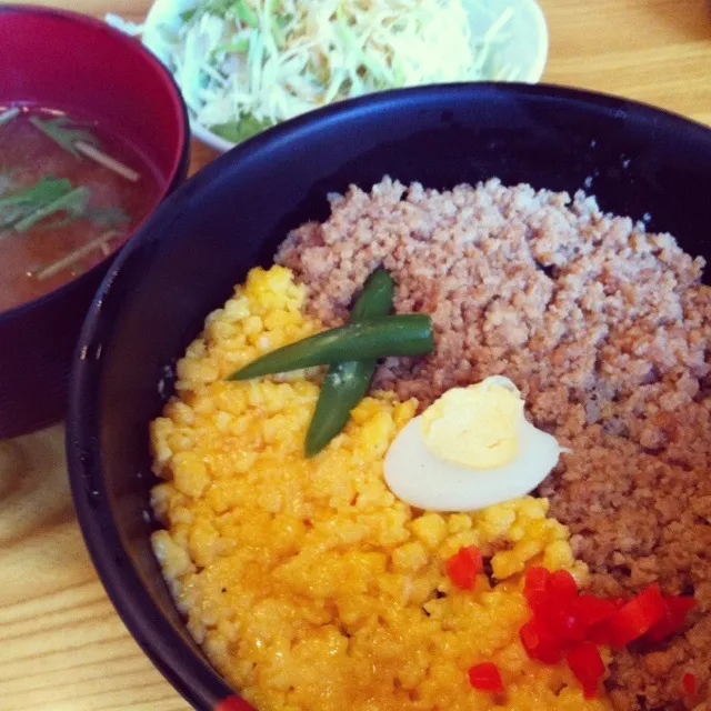 Snapdishの料理写真:120710 鳥玄@神田小川町 そぼろ丼 780円|ogu_oguさん