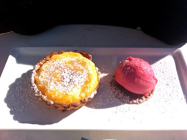 Lemon Curd Tart w-Berry Sorbet on a Brandy Biscuit|Amanda Gardnerさん