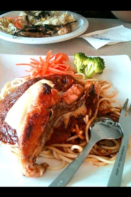 Snapdishの料理写真:grill salmon wif spaghetti|suhaidaさん