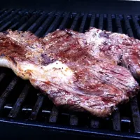 Snapdishの料理写真:Big 7 bone steak with garlic, oil and a seasoning blend.|Dee Parkerさん