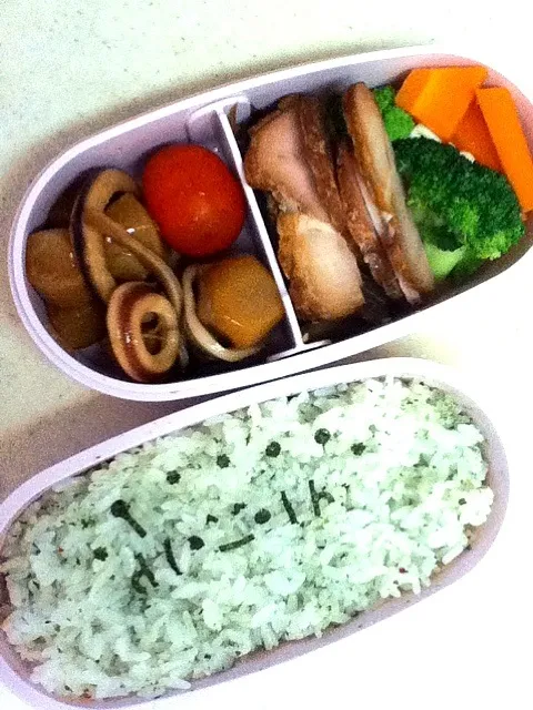 今日のJK弁当。でも娘は具合悪くなって学校休んだから家でチンして食べたであろう。さっぱりしたおかずで良かった。|hoppycowさん