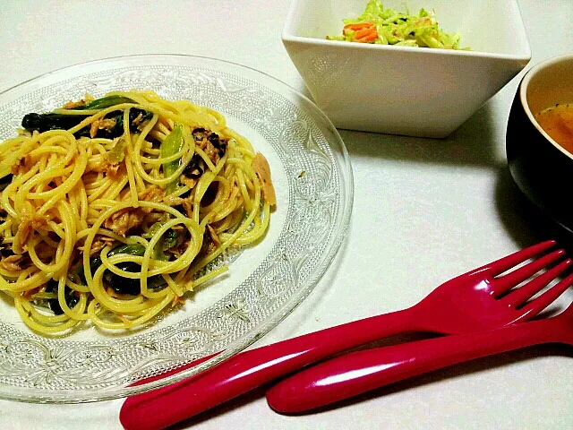 ツナとレタスの冷製パスタ。|さおりさん