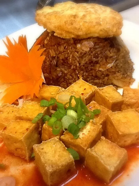 🌸Kimchi Fried Rice with Fried egg🍳 and Fried Tofu🌸|🙏😄さん