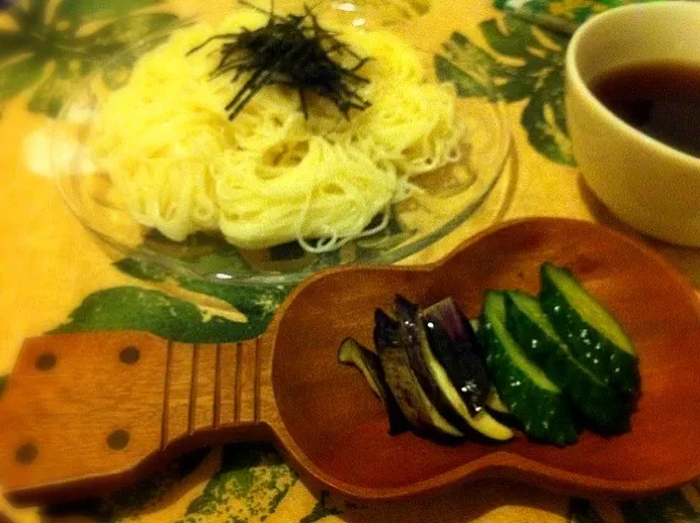 素麺となすときゅうりの浅漬け|うまさん