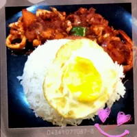 sambal seafood rice with fried egg|lea de lunaさん