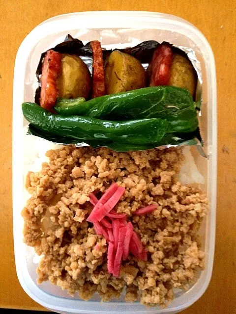 Snapdishの料理写真:とりそぼろ弁当|asshiさん