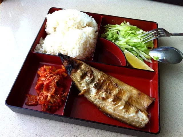 Grilled saba set with Rice|stevenさん