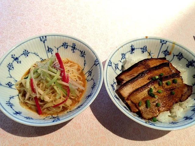 冷やし蕎麦AND豚トロ丼|開発 てつ Tetsu Kaihatsuさん