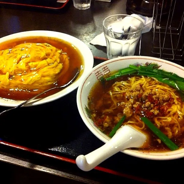 天津飯と台湾ラーメンのセット。量がヤバい！ これで680円は安い！！|Masさん