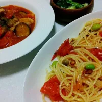 トマトと枝豆の冷製パスタ|さおりさん