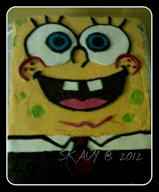 Snapdishの料理写真:Spongebob birthday cake with buttercream frosting|kaushaさん