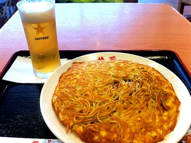 梅蘭の焼きそばとビール|しげさん