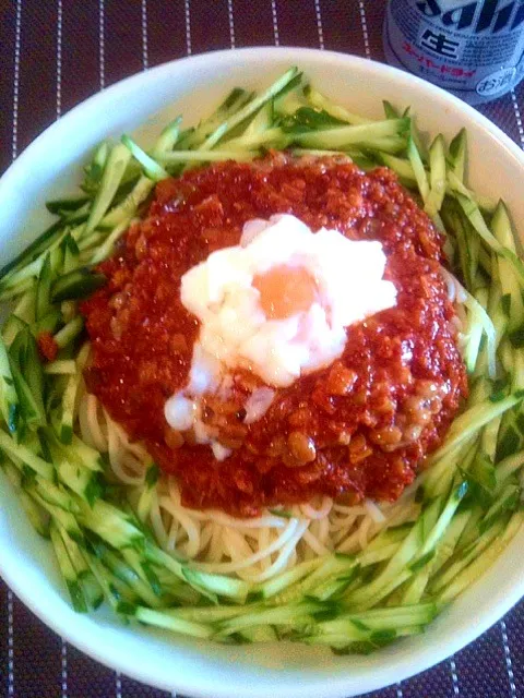 ひき肉と納豆とキムチのビビン麺|Yasuhiro Koikeさん