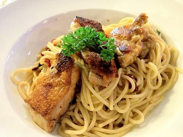 Spicy Aglio-Olio with Grilled Chiken|Yoshimune KITTAさん