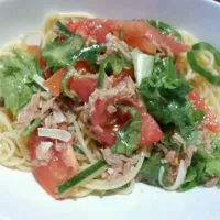 自家製野菜の冷製パスタ|たちゅらぶさん