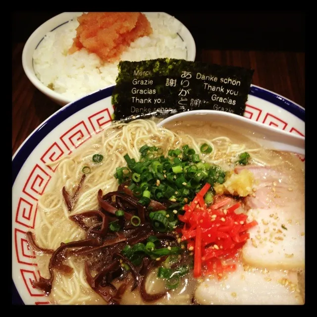 豚骨ラーメンと明太子ご飯|yukさん