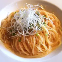 Snapdishの料理写真:柚子胡椒と明太子のパスタ|まちおさん