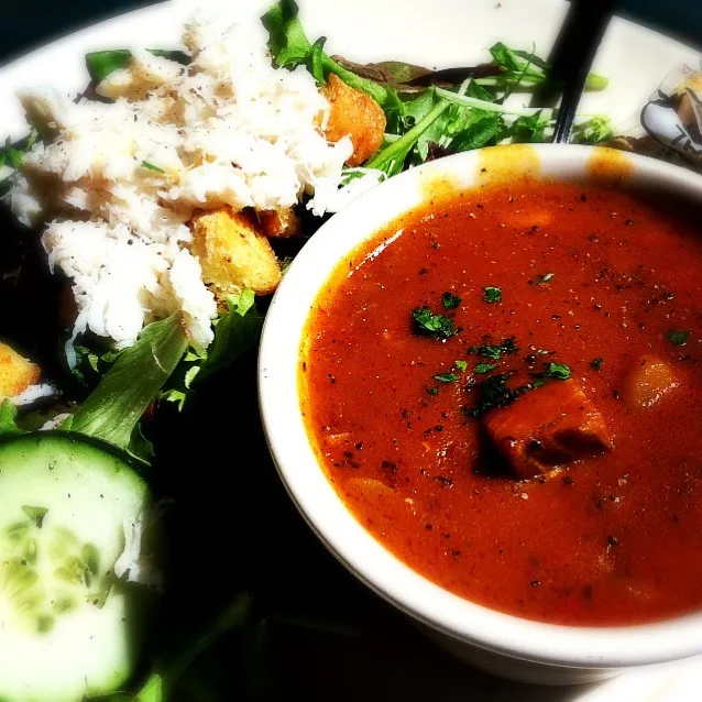 Salmon Chowder with crab salad|natsuki yoshiokaさん