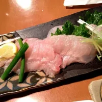 Snapdishの料理写真:上司の釣ってきてくれたネウ刺身|Yoshitsuguさん