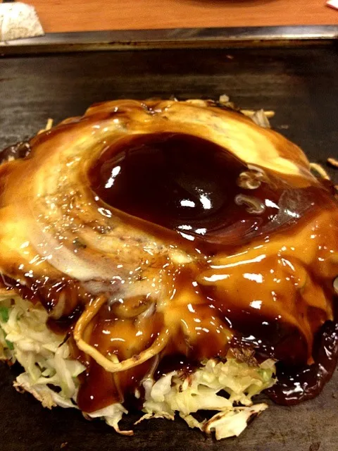 okonomiyaki with noodles.|assshさん