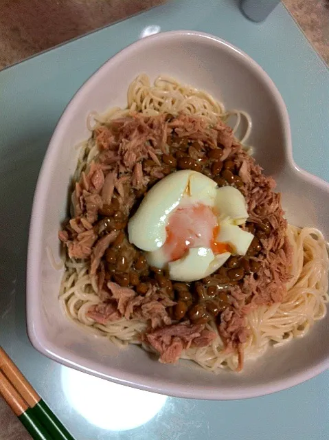 納豆ツナそうめん|はるぽよさん