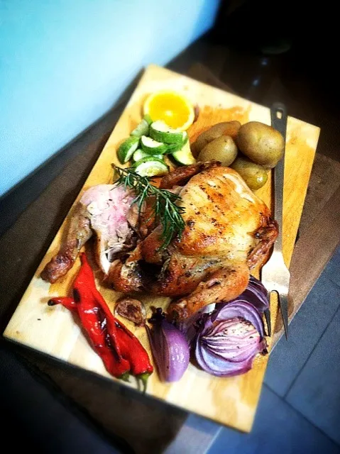 roast chicken with orange,rosemary and chiles|rick chanさん