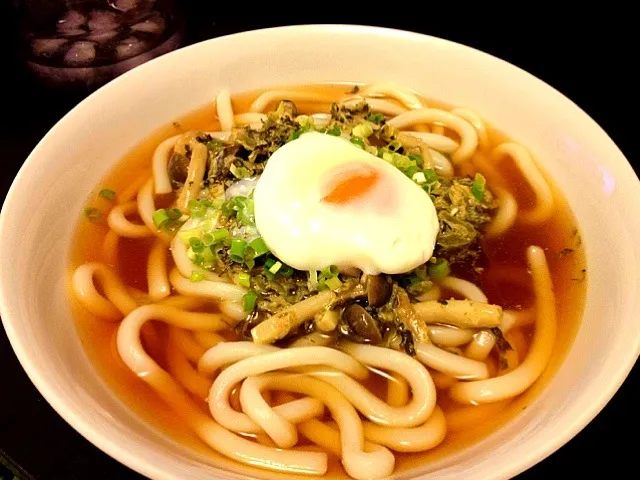 高菜明太きのこの冷やしうどん 温玉のせ♪|ナタリーさん