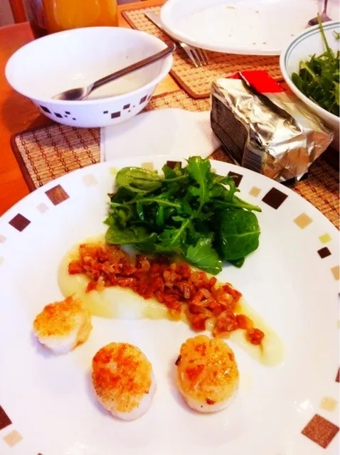 scallop with chorizo salsa and cauliflower puree|jaredyiiさん