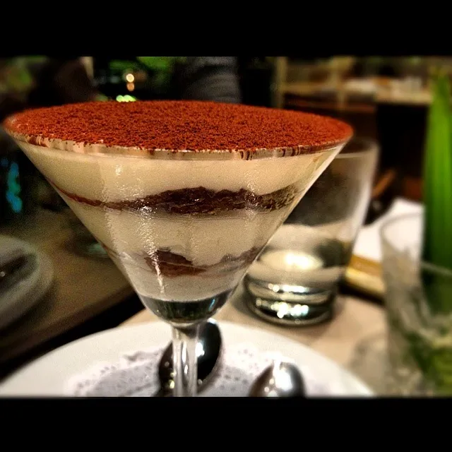 Tiramisu served in martini style.|Monstaaaa さん