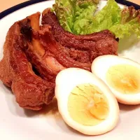 Snapdishの料理写真:スペアリブ圧力鍋煮込み＆煮卵|みはるさん