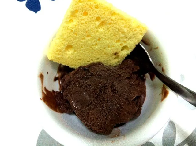 Choco ice cream & Toasted Mamon|La Laineさん