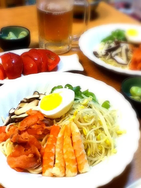 今夜はヒヤチュー♪ 麺はゆずごしょうつけ麺屋の特製麺！|hoppycowさん