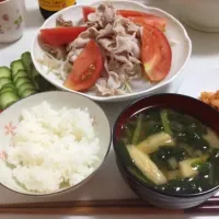 Snapdishの料理写真:今日の晩御飯♡冷しゃぶ|あぽんさん