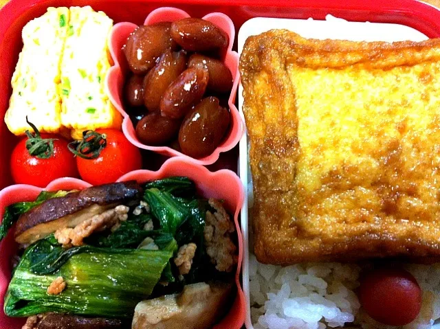 厚揚げと青梗菜の牡蠣油炒め弁当|もえさん