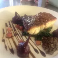 roasted barramundi, baby beets, lentils, cavelo nero, pedro ximinez reduction|ryanさん