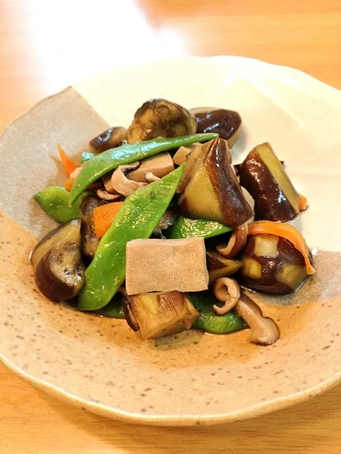 夏野菜と高野豆腐の麺つゆ煮|かなひなママさん